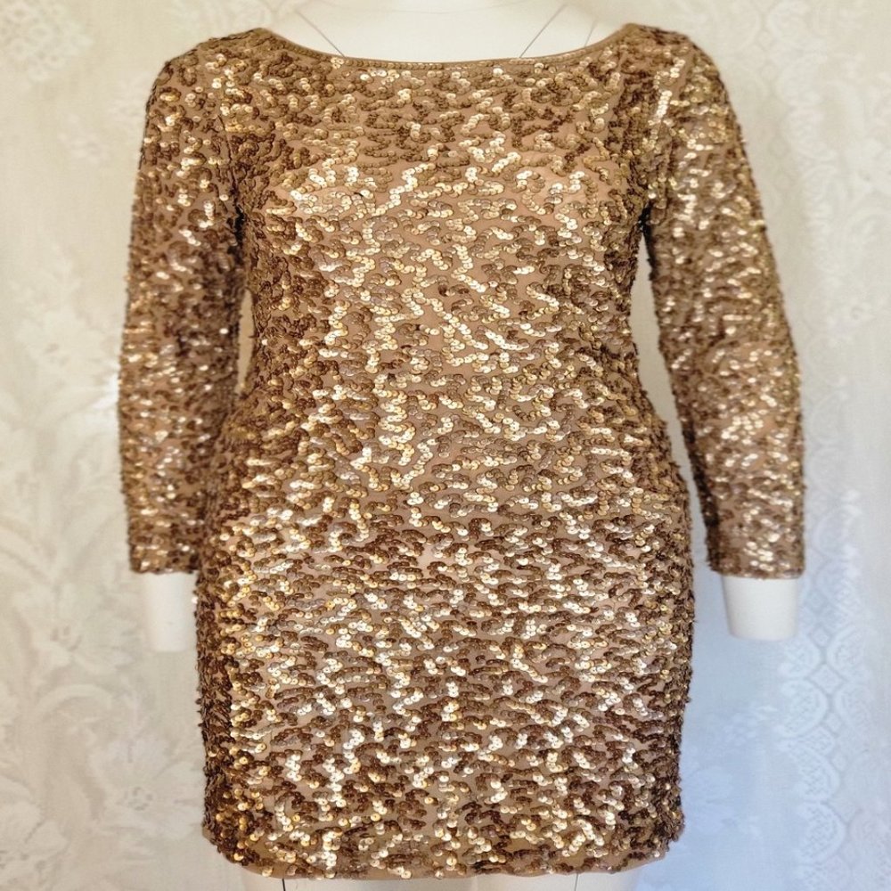 ALICE + OLIVIA Nika Sequins Mini Cocktail Dress - Picture 3 of 7